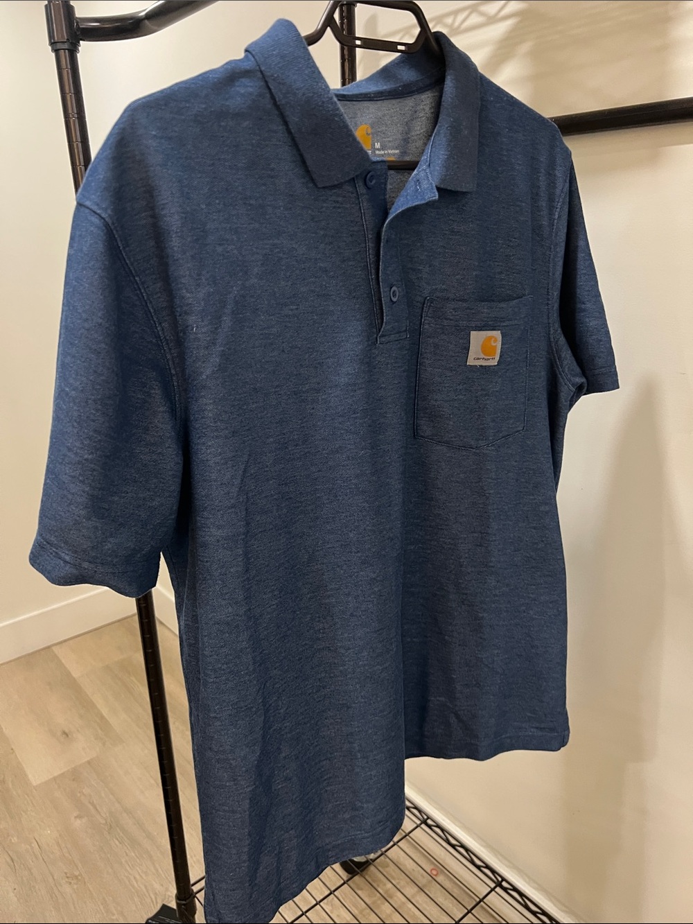 Carhartt Men's Heather Navy Pocket Polo